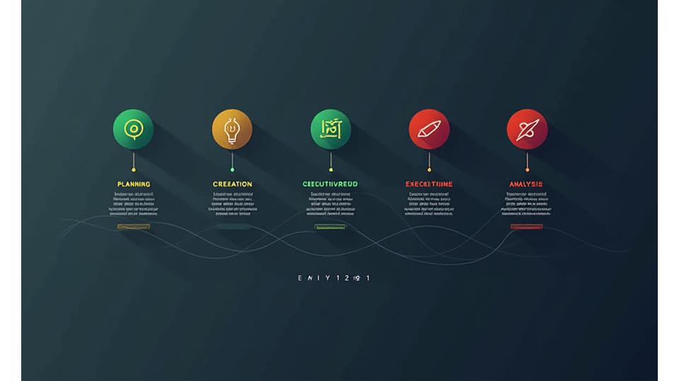 Detailed flowchart outlining strategic planning, creative development, execution, and analysis phases of a music marketing campaign