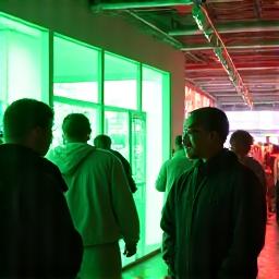 Interactive brand activation booth at a lively event, showcasing experiential marketing opportunities