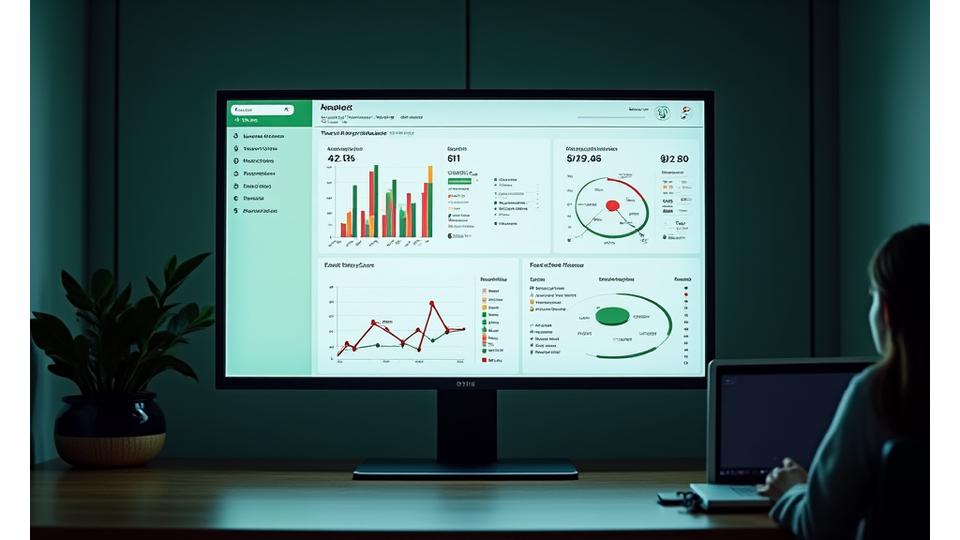 Modern analytics dashboard displaying various charts and graphs for brand awareness, engagement, and ROI metrics in entertainment marketing