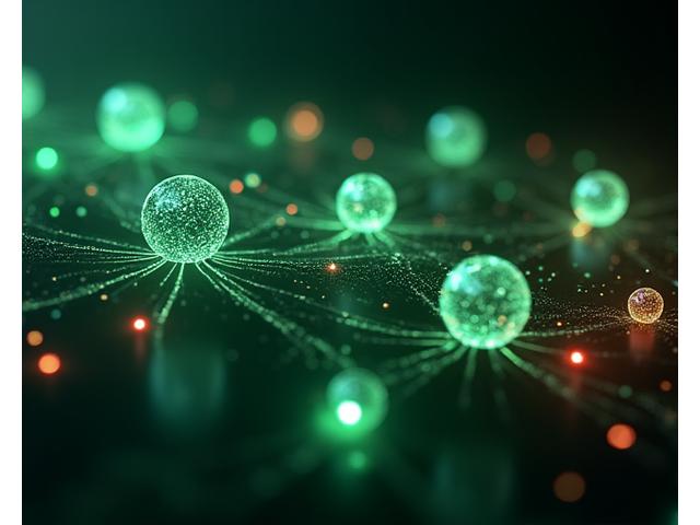 Several glowing, interconnected abstract digital spheres representing new technologies and platforms, floating in a dark, futuristic environment, symbolizing emerging trends and innovation.