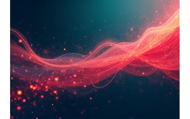 A vibrant abstract illustration of motion graphics elements: dynamic lines, glowing particles, and fluid shapes converging to form a cohesive visual narrative, set against a dark, futuristic background.