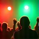 Group of fans cheering at a concert