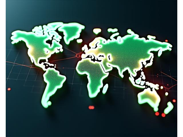 Stylized global map with illuminated lines showing optimized tour routes connecting major cities, highlighting efficiency and reach.